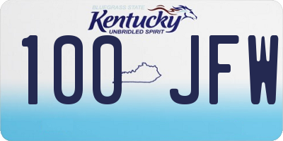 KY license plate 100JFW