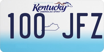 KY license plate 100JFZ