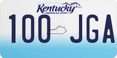 KY license plate 100JGA