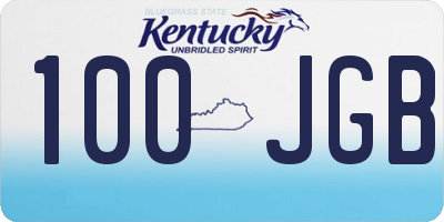 KY license plate 100JGB