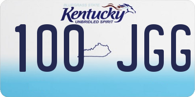 KY license plate 100JGG