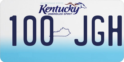 KY license plate 100JGH