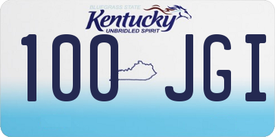 KY license plate 100JGI