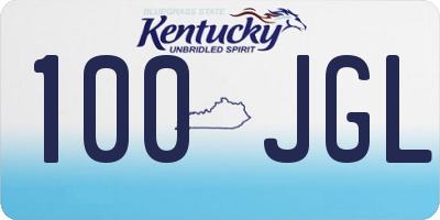 KY license plate 100JGL