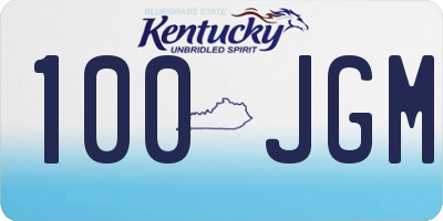 KY license plate 100JGM