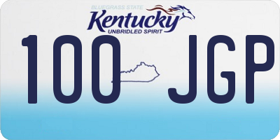 KY license plate 100JGP