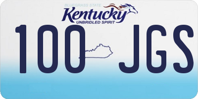 KY license plate 100JGS
