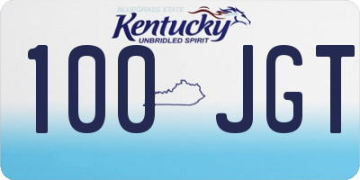 KY license plate 100JGT