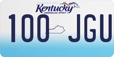 KY license plate 100JGU