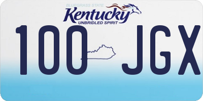 KY license plate 100JGX