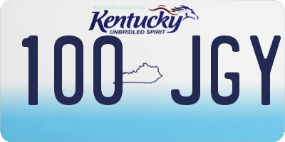 KY license plate 100JGY