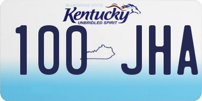 KY license plate 100JHA