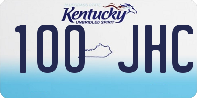 KY license plate 100JHC