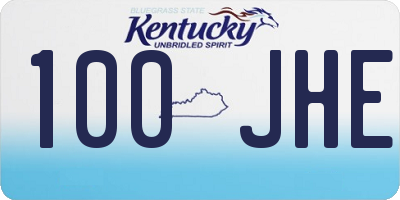 KY license plate 100JHE