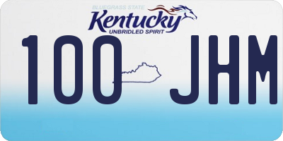 KY license plate 100JHM