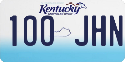 KY license plate 100JHN