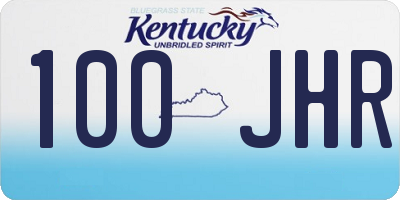 KY license plate 100JHR