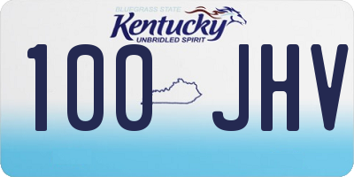 KY license plate 100JHV