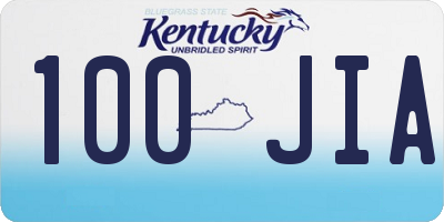 KY license plate 100JIA