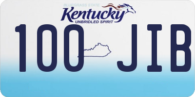 KY license plate 100JIB