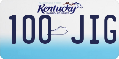 KY license plate 100JIG