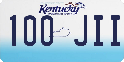 KY license plate 100JII