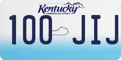 KY license plate 100JIJ