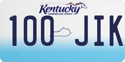 KY license plate 100JIK