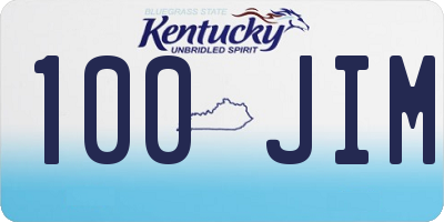 KY license plate 100JIM