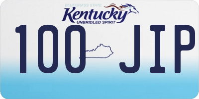 KY license plate 100JIP