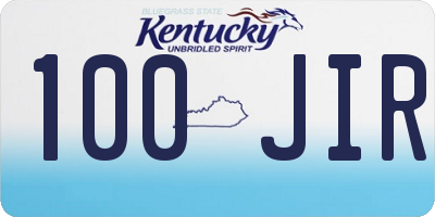 KY license plate 100JIR
