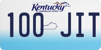 KY license plate 100JIT