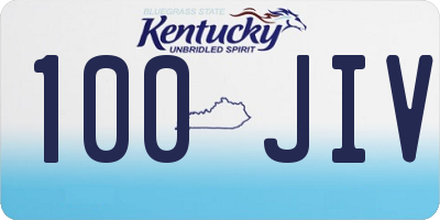 KY license plate 100JIV