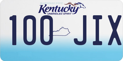 KY license plate 100JIX