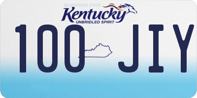 KY license plate 100JIY