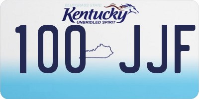 KY license plate 100JJF