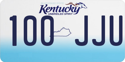 KY license plate 100JJU