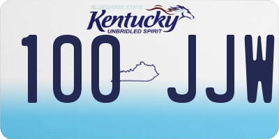 KY license plate 100JJW