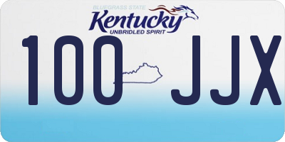KY license plate 100JJX