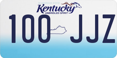 KY license plate 100JJZ