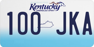 KY license plate 100JKA