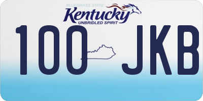 KY license plate 100JKB