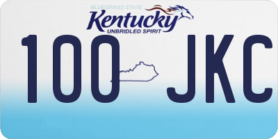 KY license plate 100JKC