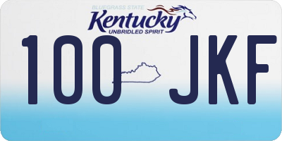 KY license plate 100JKF