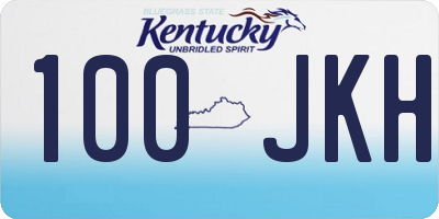 KY license plate 100JKH