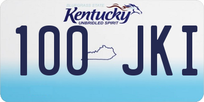 KY license plate 100JKI