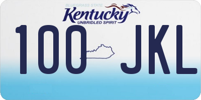 KY license plate 100JKL