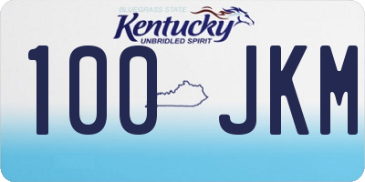 KY license plate 100JKM