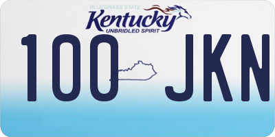 KY license plate 100JKN