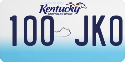KY license plate 100JKO